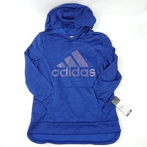 Adidas hoodie  girl blue silver logo thumbholes